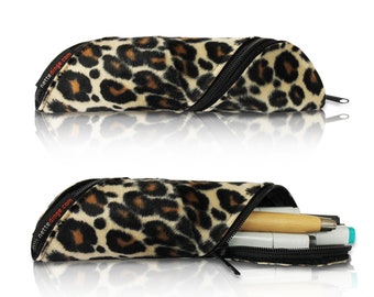 stylish pencil cases made of imitation fur and wool felt leo