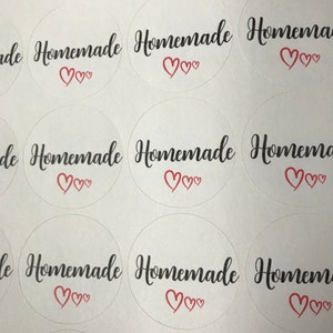 Handmade with Love Stickers - Personalised Thank You For Your Order Labels  for Small Businesses
