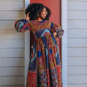 African Long Sleeve Dress maxi dress