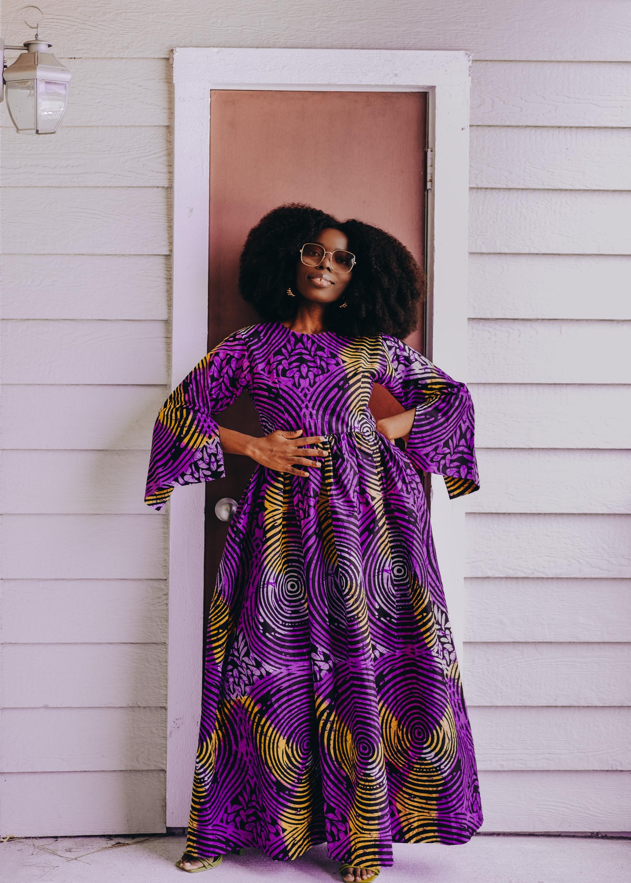purple african dresses for women African Dress Purple Maxi Long Dress Print