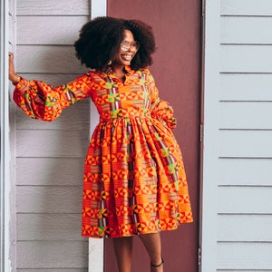 African Kente Print Summer Dress