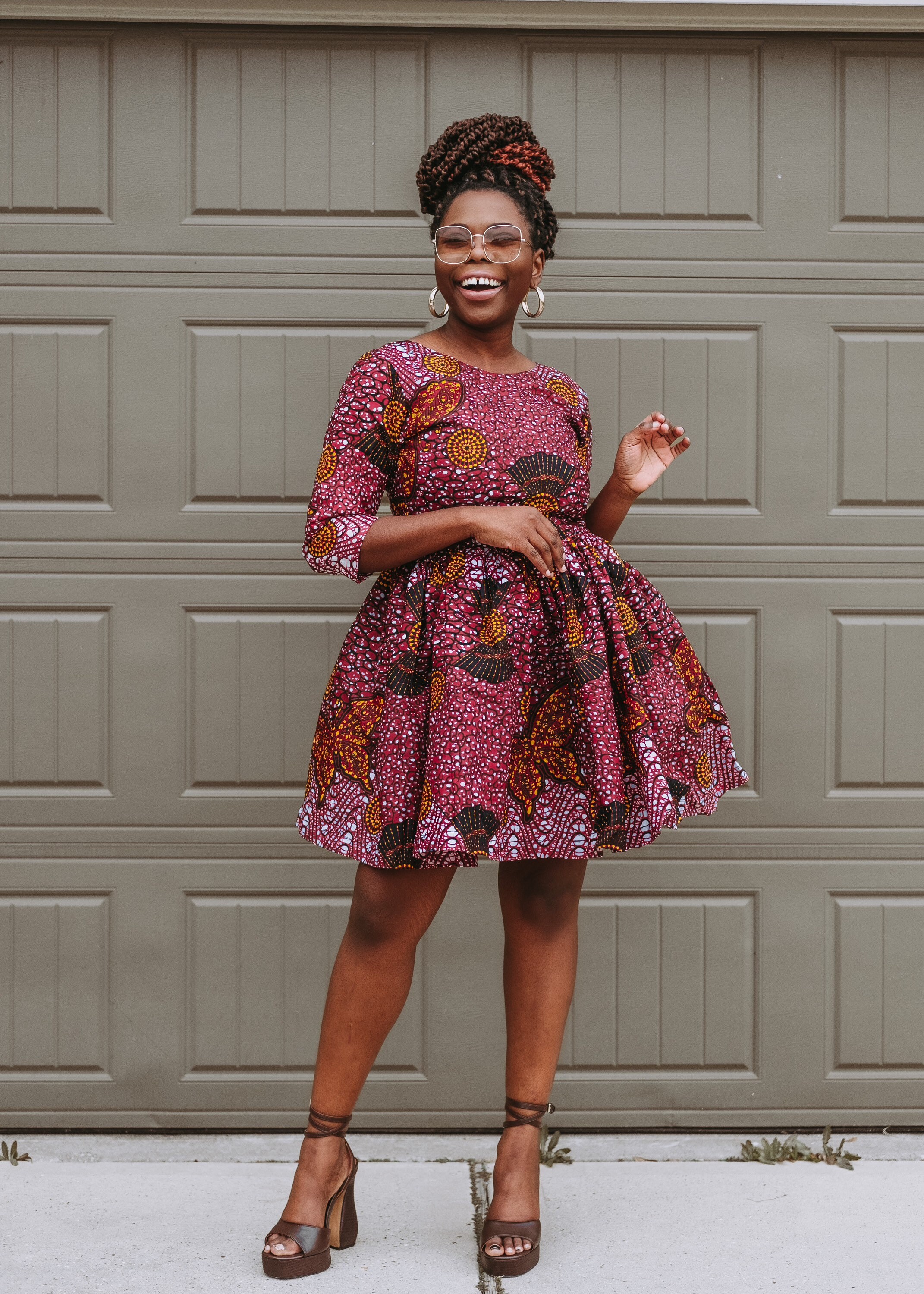 African Print Mini Dress: Ankara Short Summer Dress