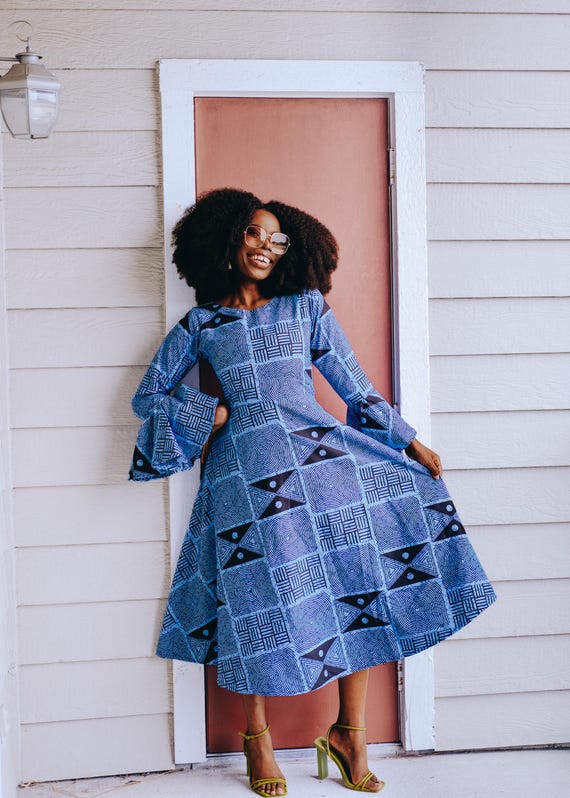 blue long sleeve summer dress Sail To Sable Smocked Waist Mini Dress main image 1