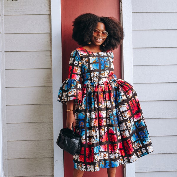 Ankara Dress African Clothing African Dress African Print Dress African Fashion Women's Clothing African Fabric Short Dress Summer Dress