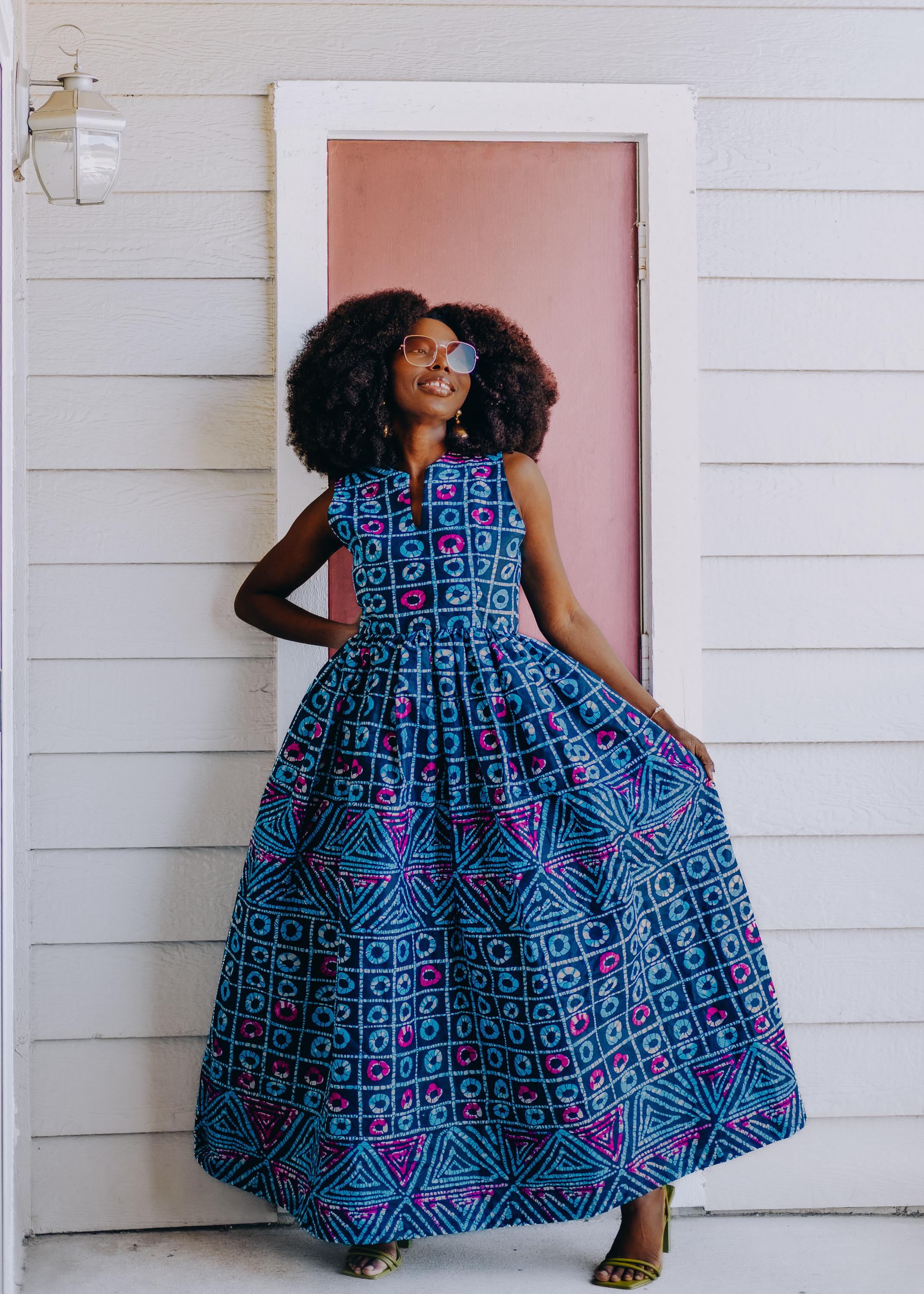 blue dresses south africa African Dresses | Indigo African Print Summer Dress