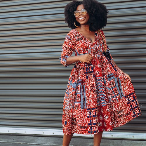 brown african print dresses African Dresses