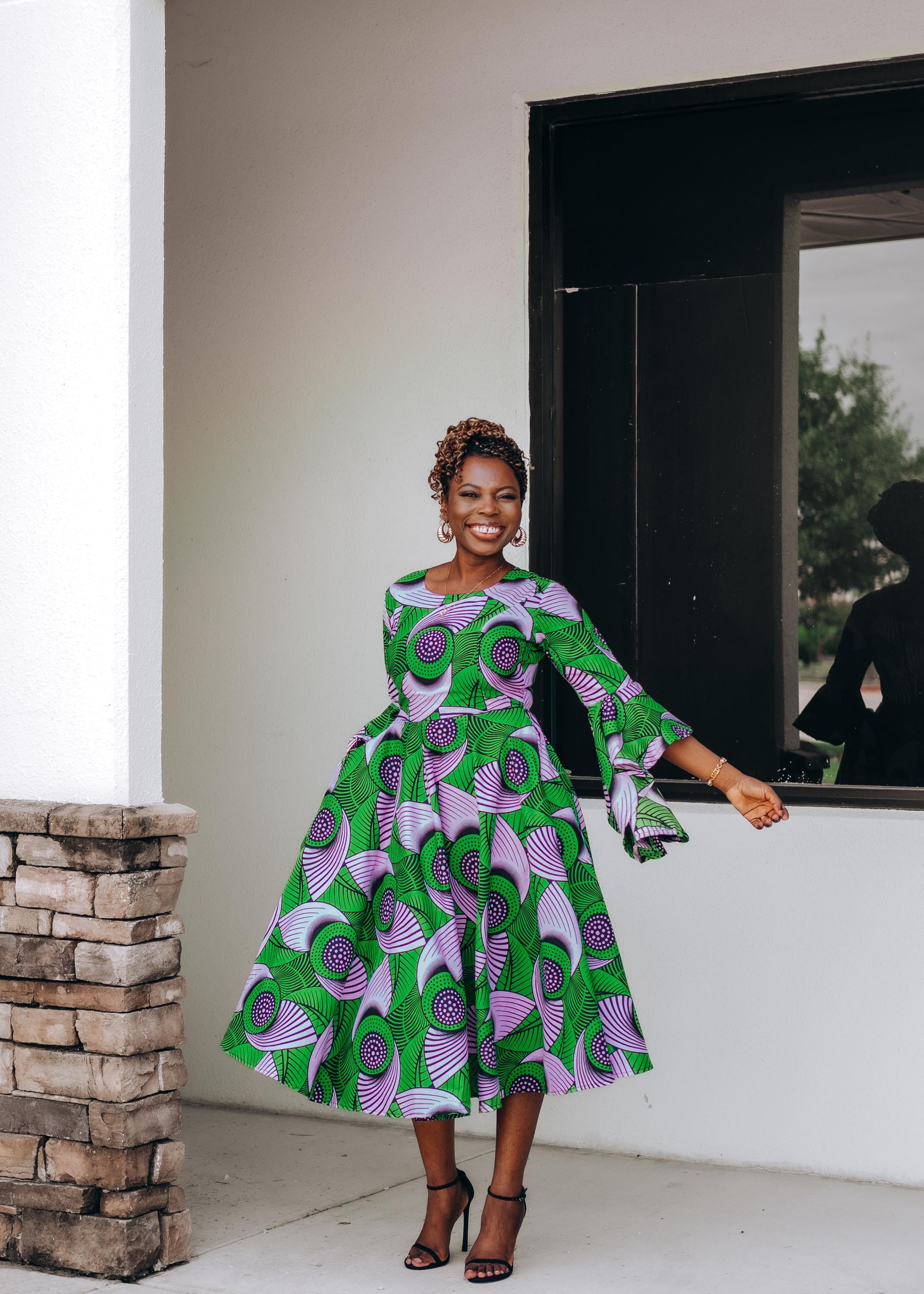 dark green print dress Midi Dresses Solem Midi Dress Dark Green Floral Size 2