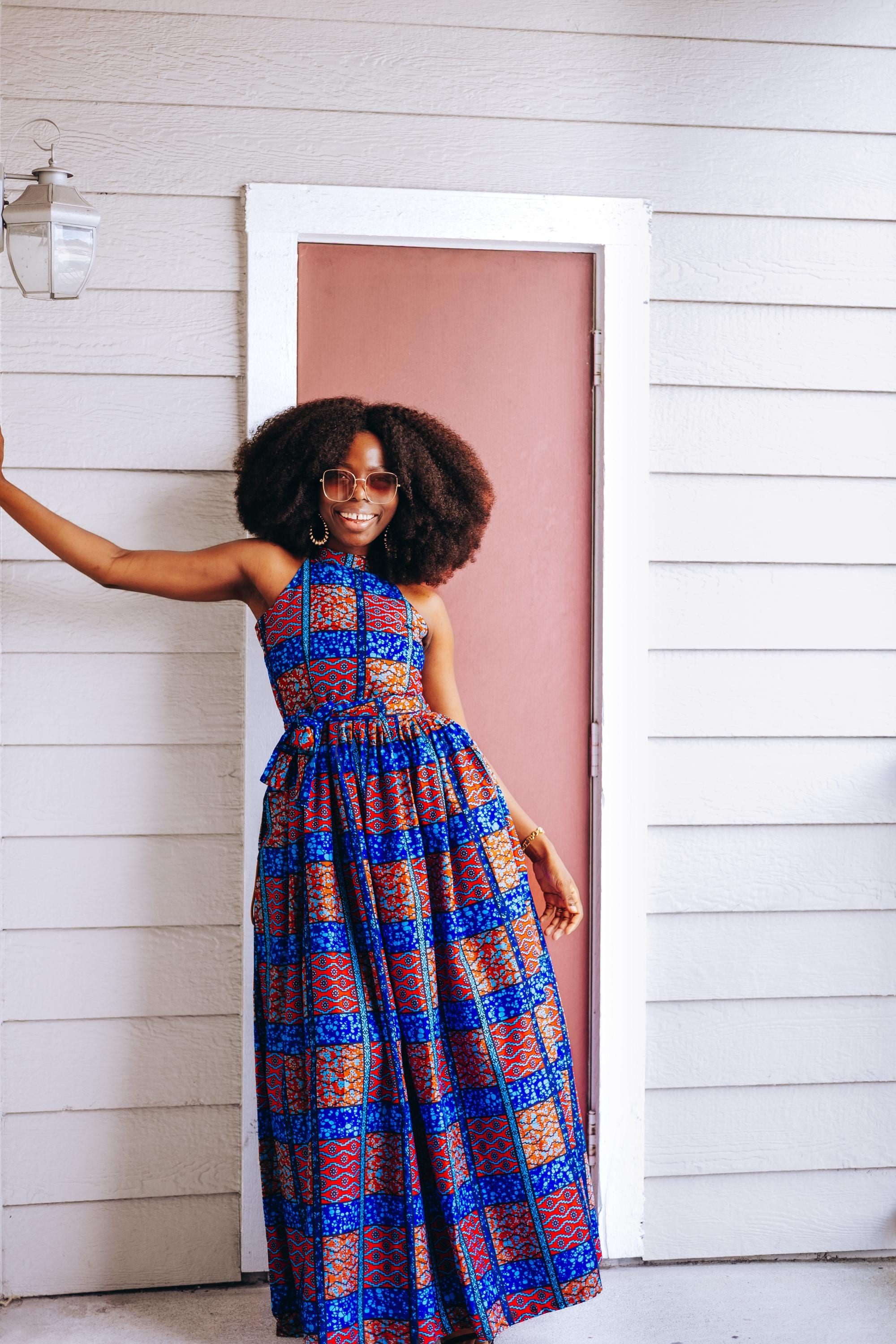 African Print Maxi Dress Women Style