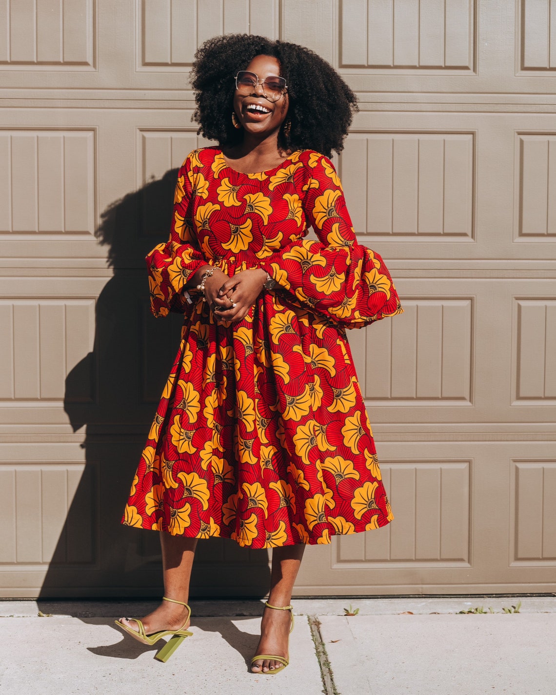 African Print Red Holiday Dress - Etsy
