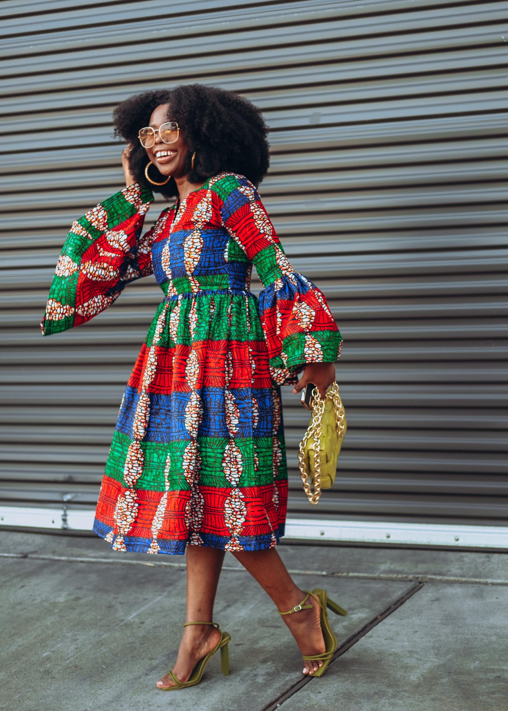 African Dress Print Flare Sleeve - Etsy