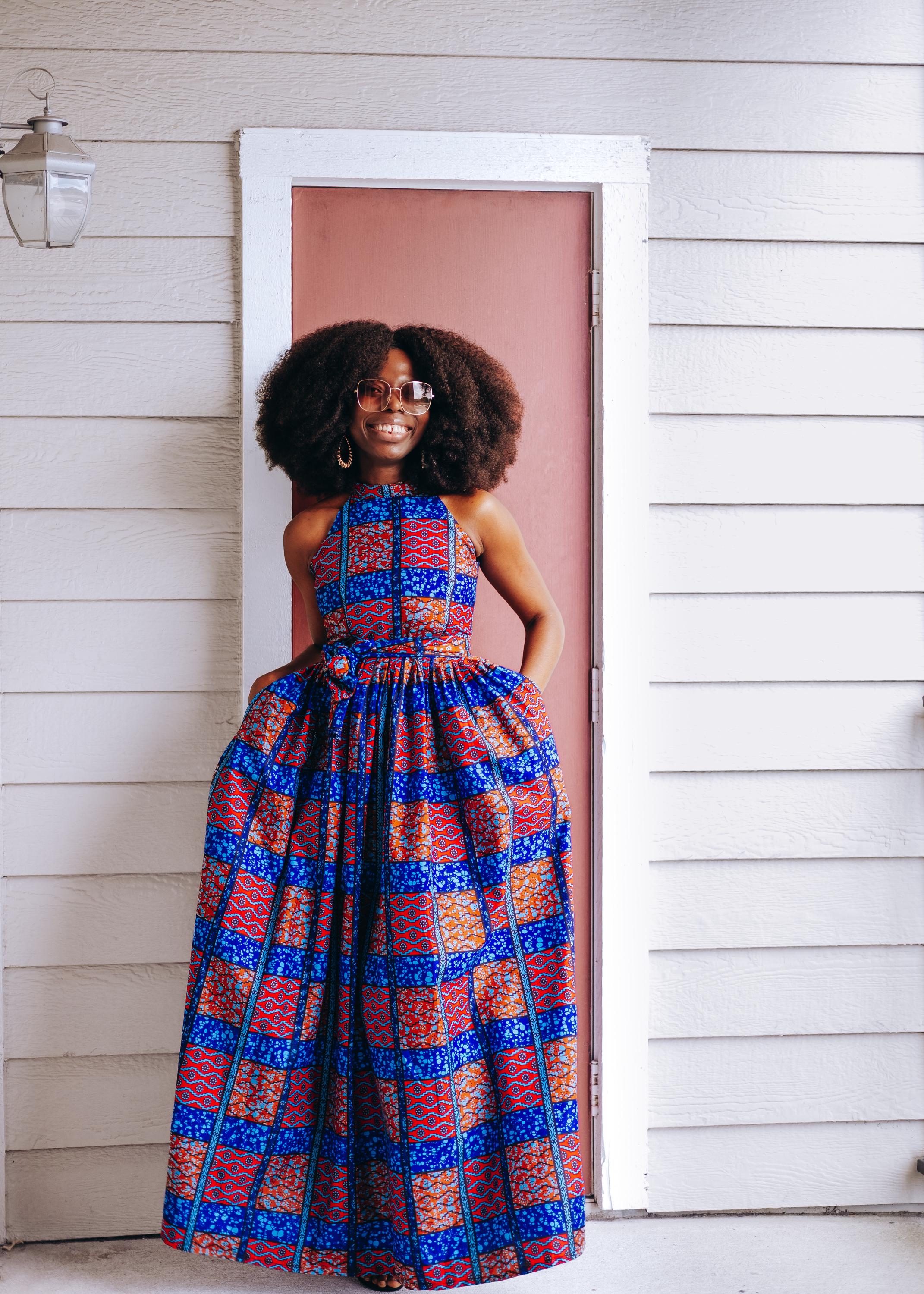 African Print Maxi Dress Women style