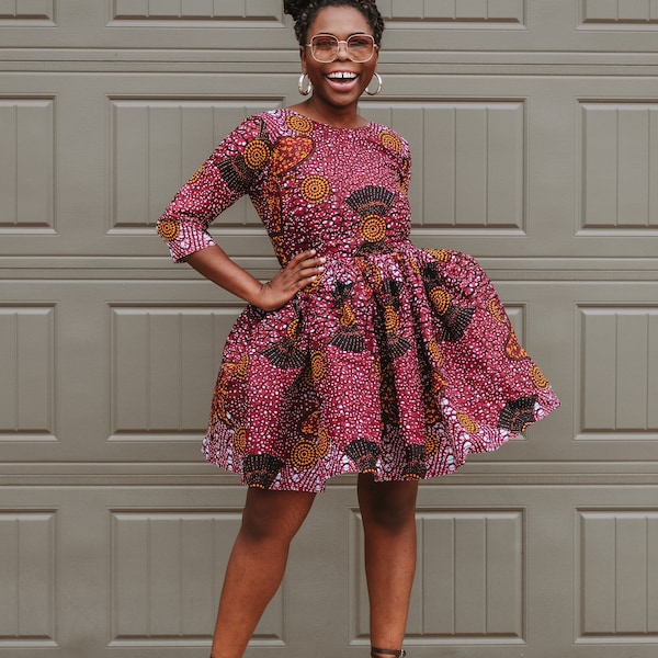 Mini abito con stampa africana: abito estivo corto Ankara