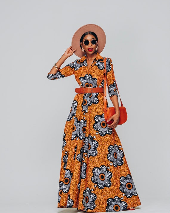 Goede Ankara jurk Afrikaanse kleding Afrikaanse jurk Afrikaanse | Etsy GM-06