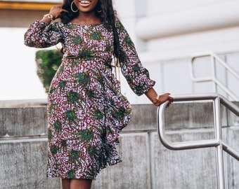 Fitted African Print Dress: Cotton Ankara Clothing