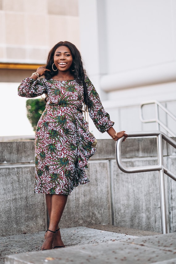 Fitted African Print Dress: Cotton Ankara Clothing