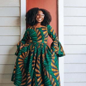 African Print Midi Dress