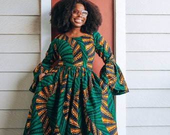 African Print Midi Dress