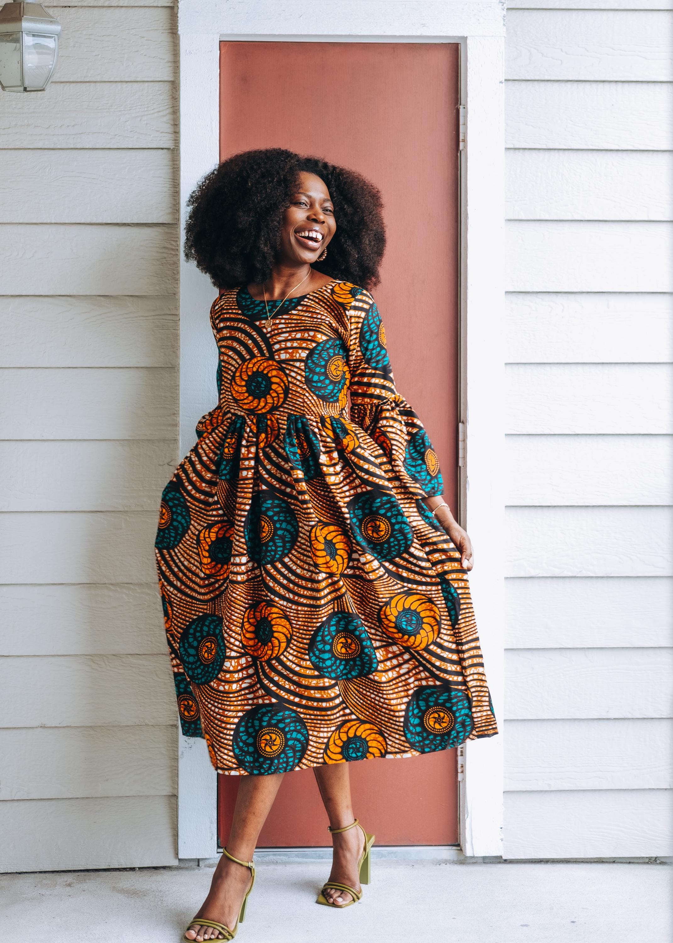 african print winter dresses Vibrant African Print Dress
