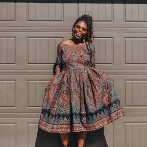 African print holiday dress