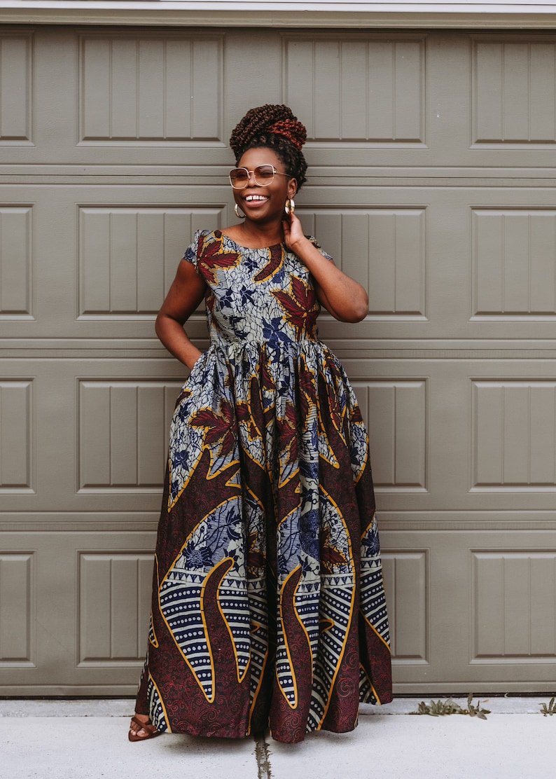 African Print Maxi Dress - Etsy