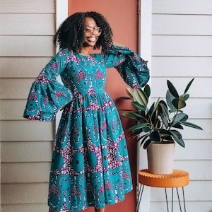 African Print Midi Dress
