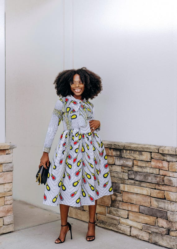 knee length dresses for ladies Floral Print Long Sleeve Maxi Dress Small / Spearmint-Navy