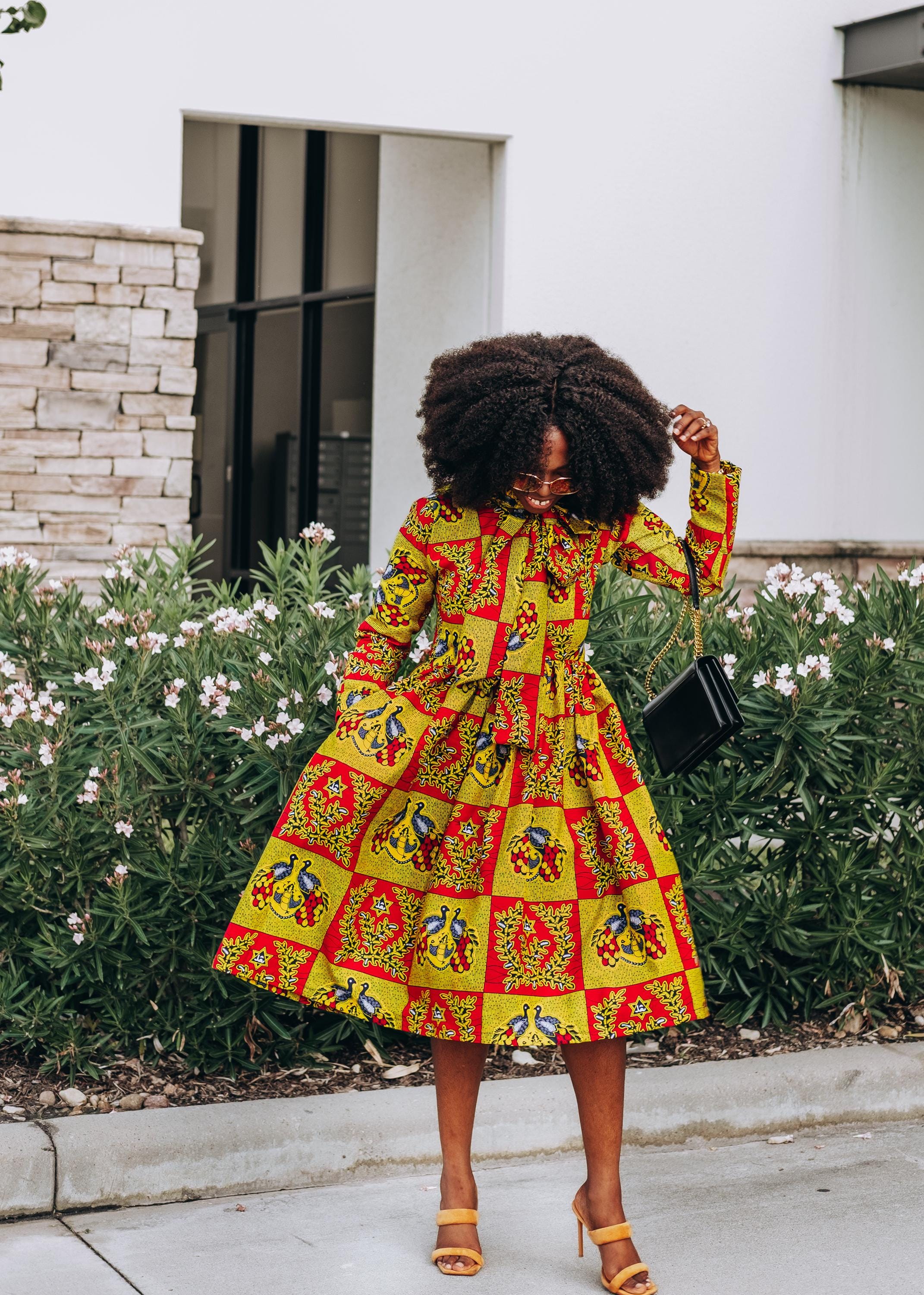 Red Ankara Dress: African Print Necktie Dress - Etsy
