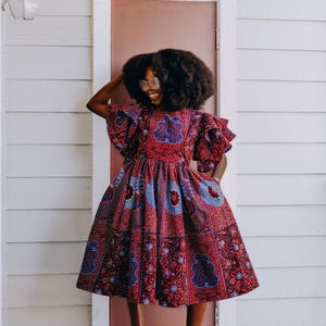 African Print Midi Dress: Ankara Short Summer Dress