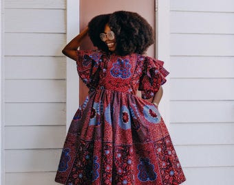 African Print Midi Dress: Ankara Short Summer Dress