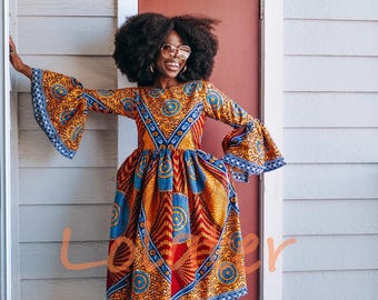 izara african kente bodycon balloon sleeve dress Lara Stretchy Bodycon Mono Sleeve Dress - NEFPATRA fashion
