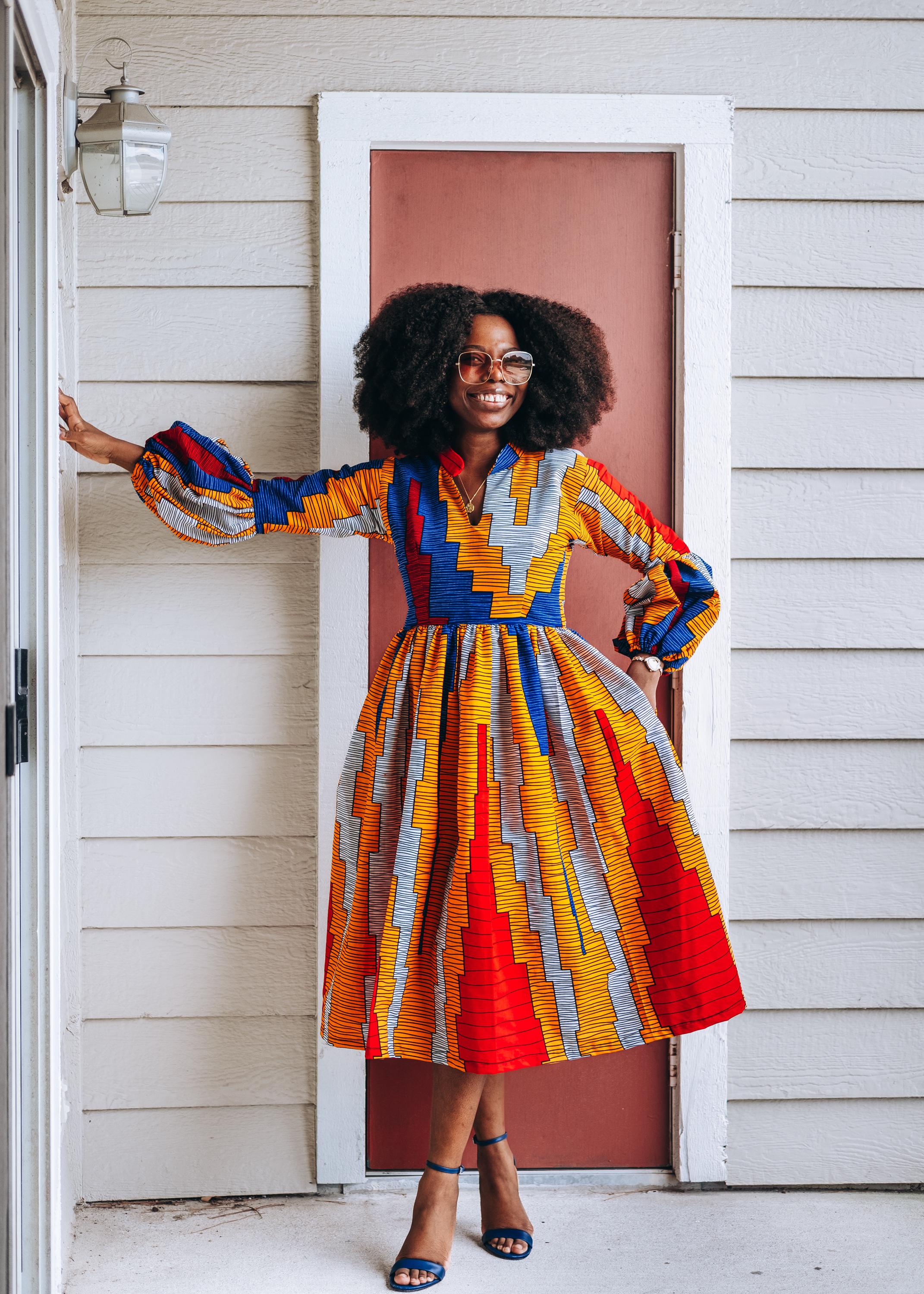 African dress Puff Long Sleeve