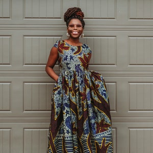 African print maxi dress