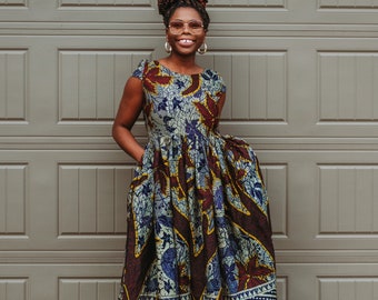 African print maxi dress