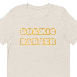 Cosmic Dancer 1970's Unisex Vintage Style Short Sleeve T Shirt, Men's Women's Glam Rock T Rex Marc Bolan Tee, Crew Neck Cotton