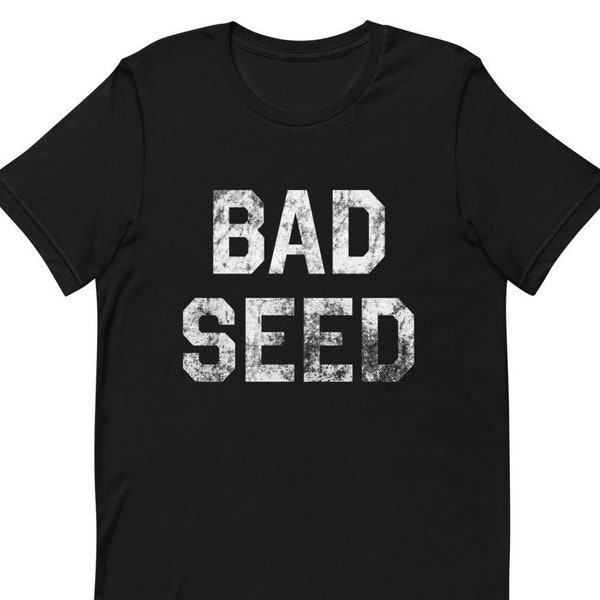 BAD SEED T shirt unisex, Nick Cave Inspired Punk Rocker Goth Tee, Vintage Distressed Graphic, Uomo Rock n Roll Crew Neck Cotone