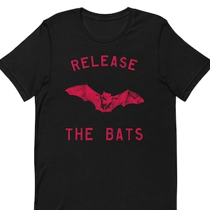 Release the BATS Unisex Tee, Retro Vintage 1970's 80s Nick Birthday Party Goth Cave Punk Graphic Cotton Shirt by RainbowArtifacts