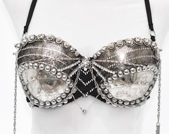 METAL BRA Art Deco Geometrical with Assuit