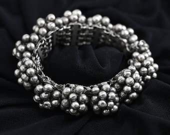 Vintage Ethnic Tribal Silver Bracelet Cuff Pure SIlver