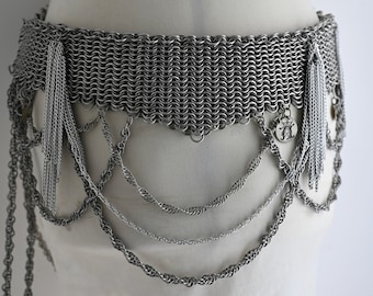 Chain Maille Full costume: Belt and Choker (Bra available also)