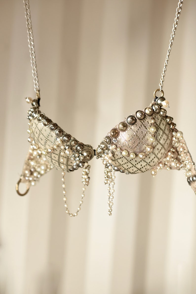 Sterling Silver Assuit Pearl bra 32CD or made to order Etsy