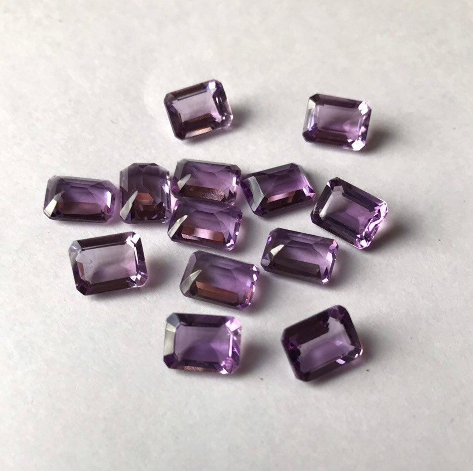 20 Pieces 6x4mm Amethyst Octagon Faceted Gemstone Amethyst | Etsy