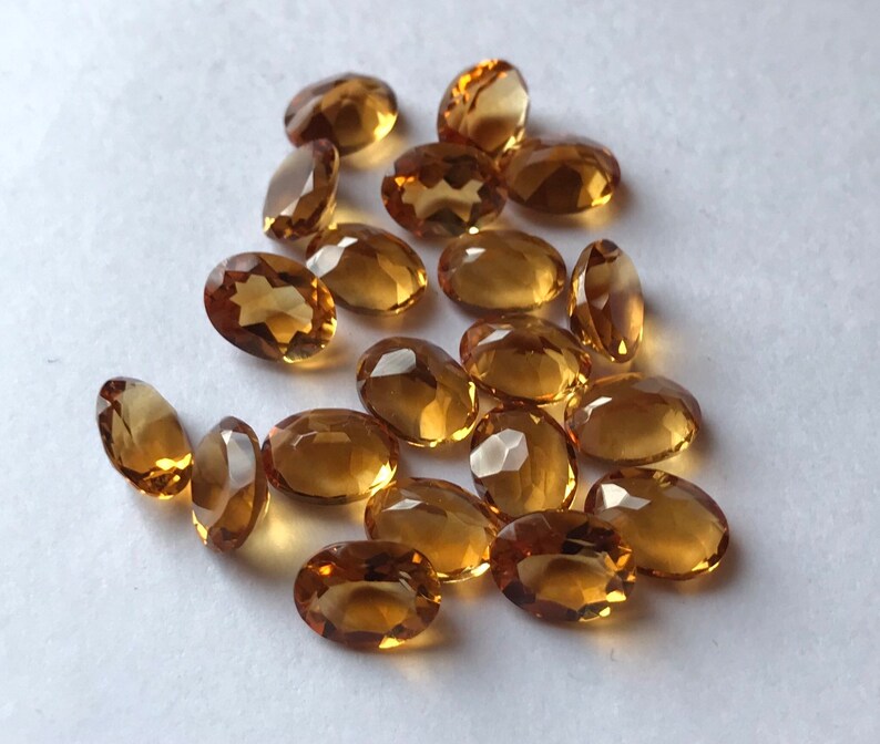 Yellow Citrine Stone Oval 6x8mm Citrine 5 Pieces 6x8mm Citrine Oval Faceted Gemstone Citrine Oval Shape Loose Gemstone 6x8mm Oval