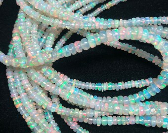 Ethiopian opal beads strand for making jewelry Top quality Genuine Welo opal smooth beads 3.5-7.5 mm 13 inch stradnd