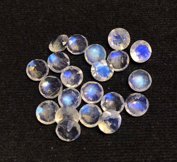 10 Pieces 3mm Rainbow Moonstone Faceted Round Stone Moonstone Facet Cut Natural 3mm Moonstone 3mm Blue Flash Moonstone Round Moonstone
