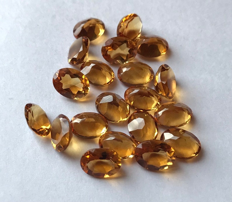 Yellow Citrine Stone Oval 6x8mm Citrine 5 Pieces 6x8mm Citrine Oval Faceted Gemstone Citrine Oval Shape Loose Gemstone 6x8mm Oval