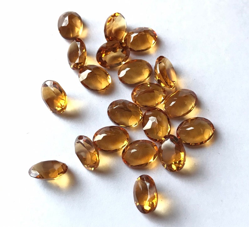 Yellow Citrine Stone Oval 6x8mm Citrine 5 Pieces 6x8mm Citrine Oval Faceted Gemstone Citrine Oval Shape Loose Gemstone 6x8mm Oval