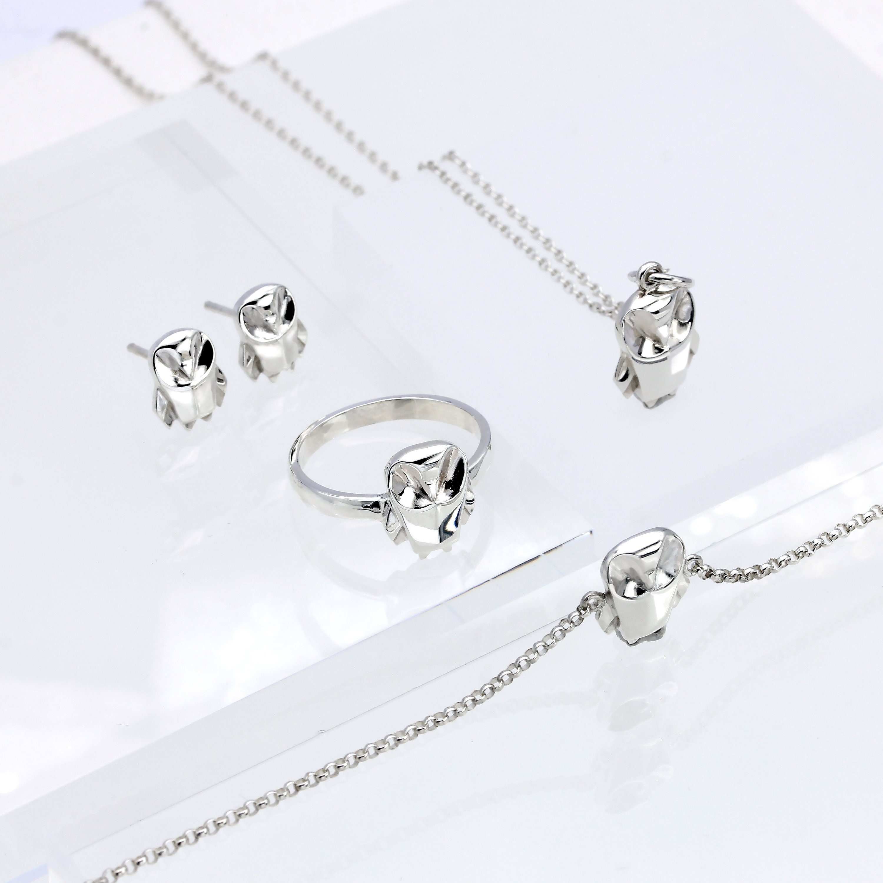 Cute Origami Owl Ring Sterling Silver Owl Ring Barn Owl Etsy