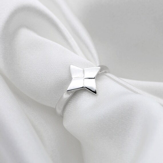 Adorable Origami Shuriken Silver Ring Size 6 7 8 925 Sterling Silver Ninja Star Jewelry Original Ninja Weapon Band Birthday Gifts