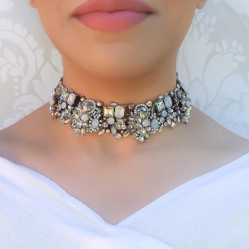 Rhinestone Choker - Etsy