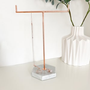 Solid Marble Jewellery Stand Marble Jewellery Tree Jewellery Storage Silver Rose Gold Jewellery Storage Rose gold